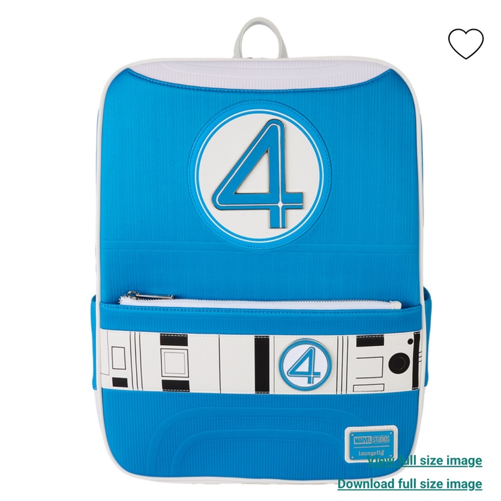 Loungefly SDCC Limited Edition Fantastic Four Uniform Full-Size Backpack W/ Pin